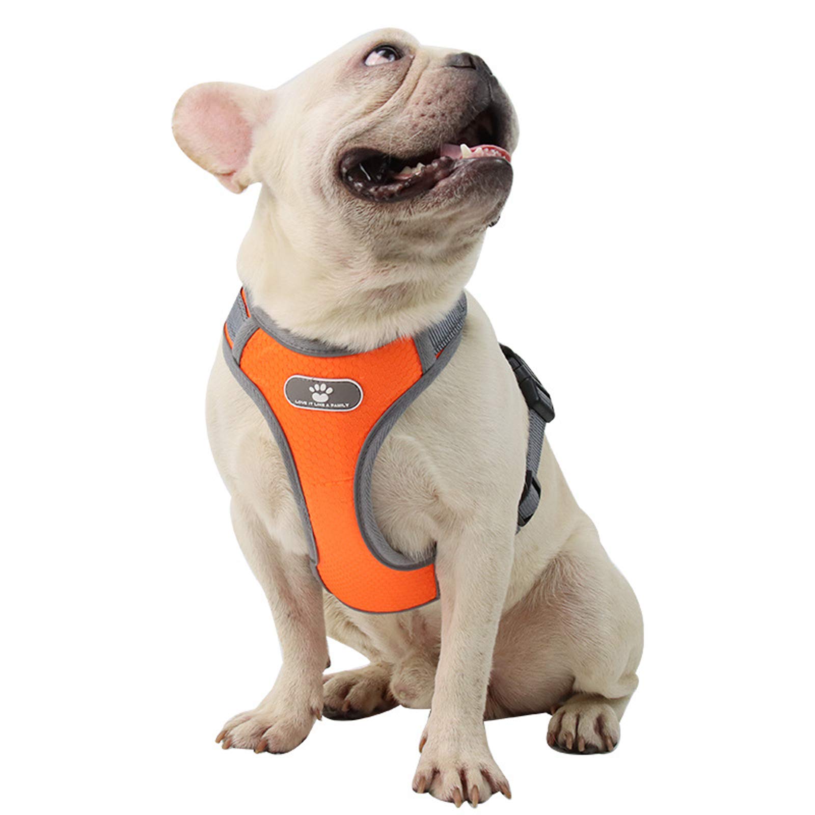 MeiAOBest Dog Harness,Dog Adjustable No-pull Escape proof Harness Breathable Oxford Reflective Pet Vest Harness for Small Dogs Medium Dogs (S, Orange)