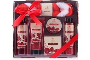 Gift set for women- Guava River Bath and Body Gift Set for Women. Home Spa set includes shower gel, bubble bath, body scrub, body lotion, bath salt and Loofa.
