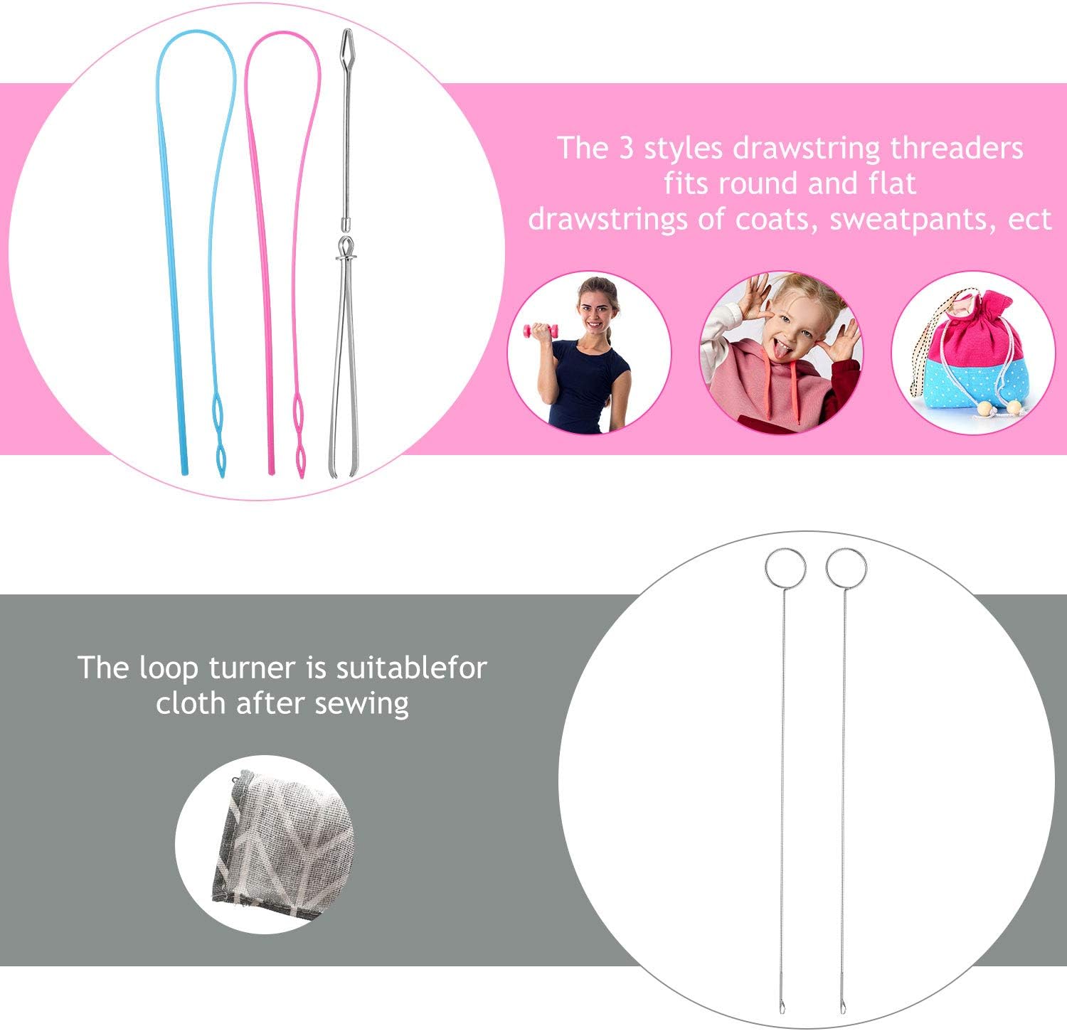 6 Pcs Flexible Drawstring Threader Tool Sewing Loop Kit - Image 5