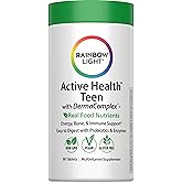 Rainbow Light Multivitamin for Teens, Vitamin C, Zinc, & B Complex, Supports Brain Health, Nerve Function, and a Strong Immune System, Gluten Free, Vegetarian, Fruit Punch, 90 Tablets