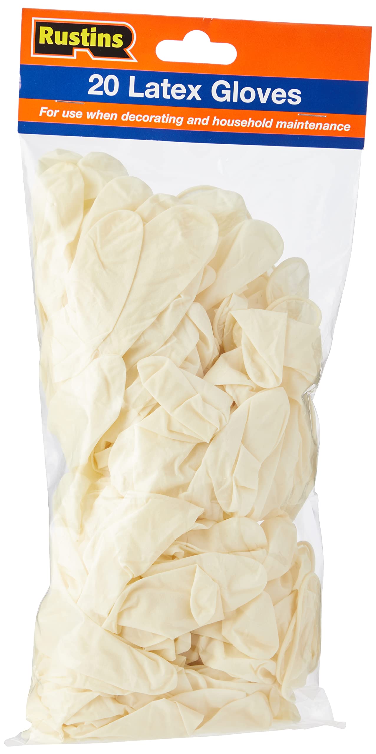 RUSTINS GLOVES Latex Gloves (Pack of 20), Cream/White