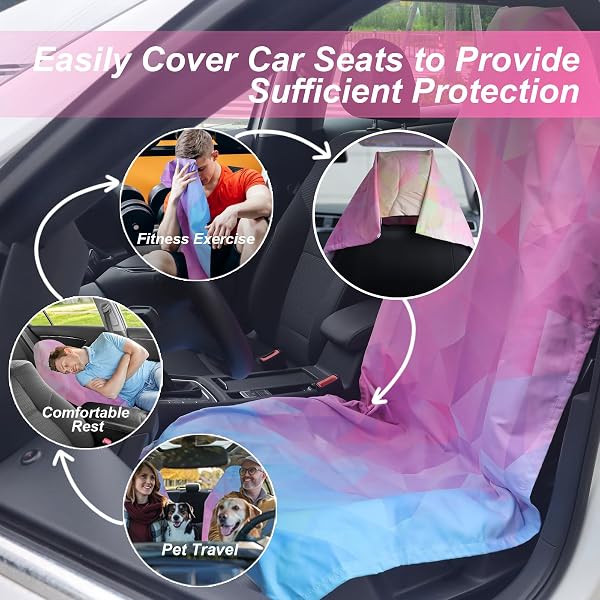 NBNHXNFF CAR SEAT COVER TOWEL FRONT SEATS FOR BEACH SWIMMING, SPORTS, CAMPING,YOGA, SWEATING. CAR SEAT TOWEL EASY TO CLEAN, PROTECT FROM DAMAGE BY SWEAT, PETS, AND SCRATCHES (WATERMELON, 1 PCS)