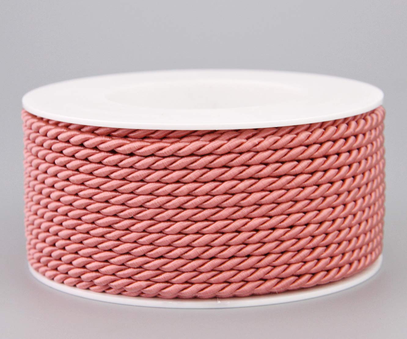 finemark 25 m x 4 mm Cord Antique Pink Roll Decorative Twist Cord with Shiny Pink Cord Twisted Cord without Wire for Decorating Crafts Sewing Decorative Cord