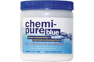 BOYD ENTERPRISES Boyd Chemi‑Pure Blue 5.5 oz Aquarium Filtration Media Premium Extruded Carbon + Ion‑Exchange Resins in Nylon Bag Clears Toxins, Phosphates & Metals