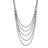 Xalroco Long Layered Necklace for Women Trendy Colorful Boho Chunky Crystal Beaded Jewelry Womens Dainty Statement Fashion Necklaces Costume Bead Strand Necklace