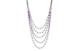 Xalroco Long Layered Necklace for Women Trendy Colorful Boho Chunky Crystal Beaded Jewelry Womens Dainty Statement Fashion Necklaces Costume Bead Strand Necklace