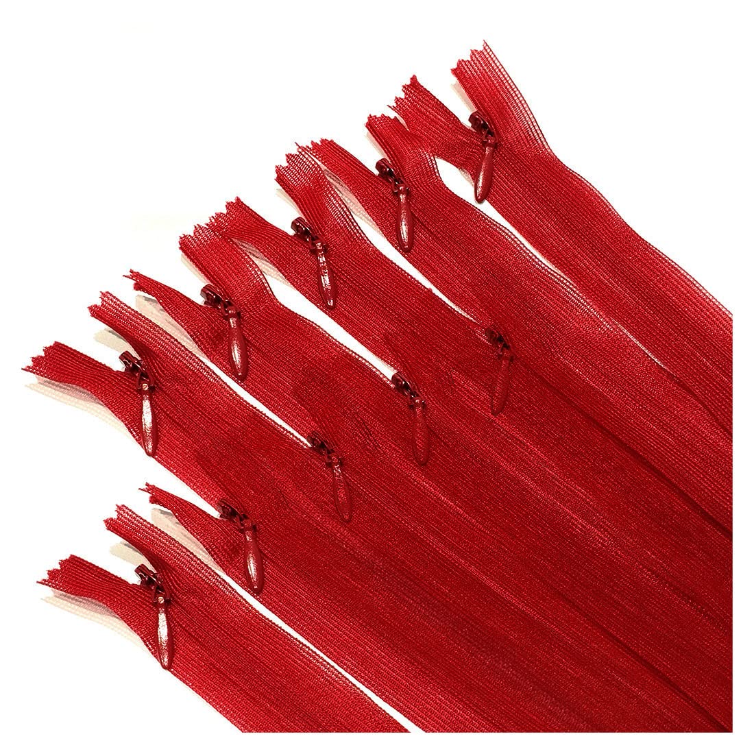 Pack of 10 Invisible Closed Zippers, Zippers in Many Sizes and Colors #3, Fine, Elegant and Discreet Zipper to Sew On Clothes, Dresses, Skirts, Sewing, (60cm, 163)