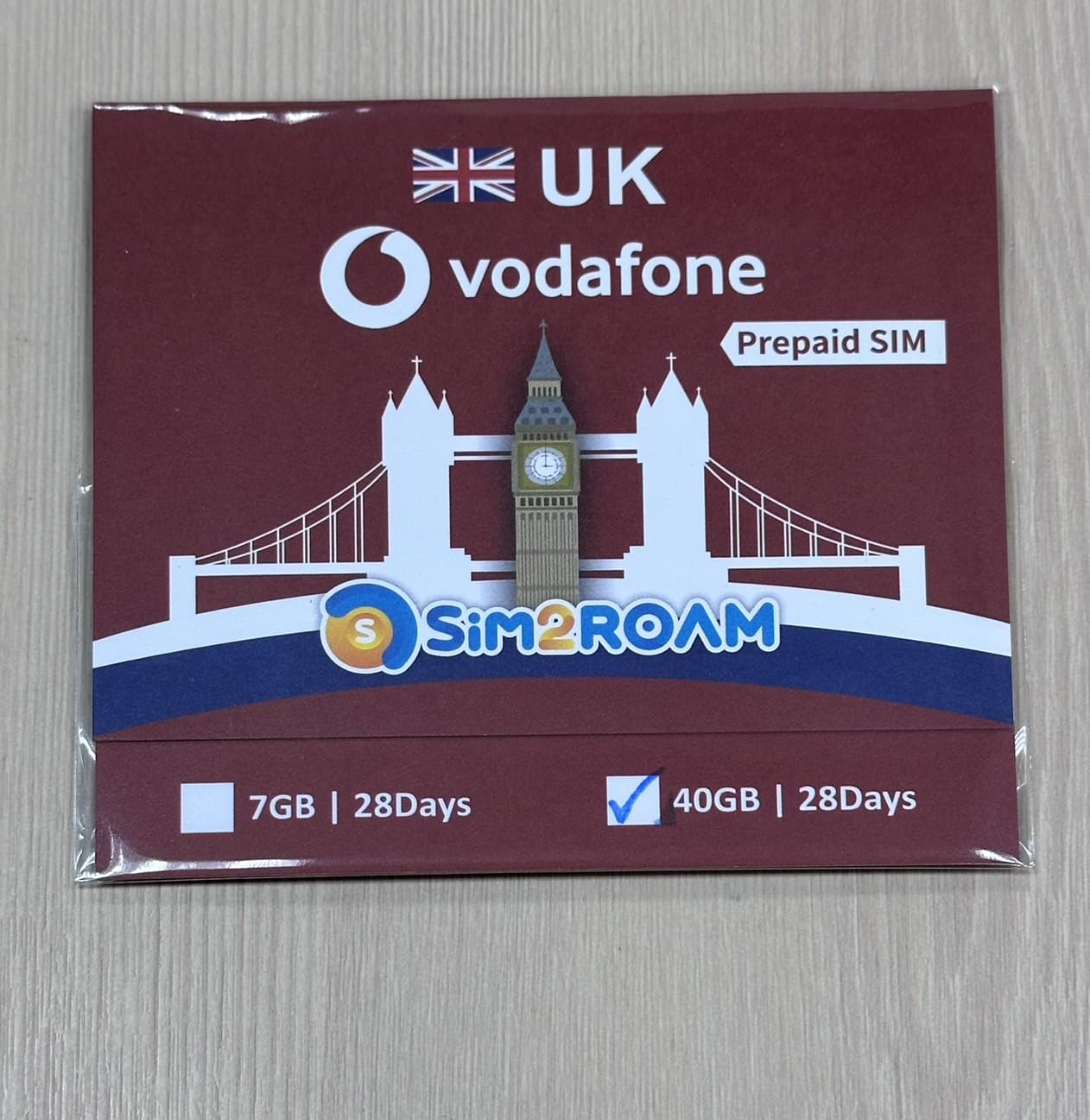 Vodafone UK Sim Card - 40GB at 4G LTE High Speed Data + Unlimited UK Minutes & Texts | United Kingdom Sim Card