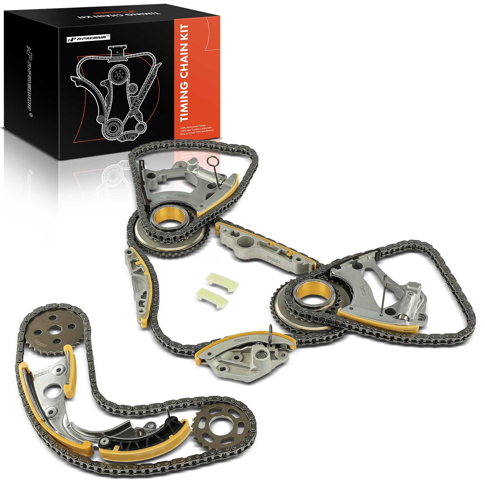 Photo 1 of A-Premium 16PCS Engine Timing Chain Kit W/Tensioner Compatible with Audi Q5, Q7, A6, A7, A8, S4, S5, SQ5 - DOHC, V6 3.0L, Supercharged Only
