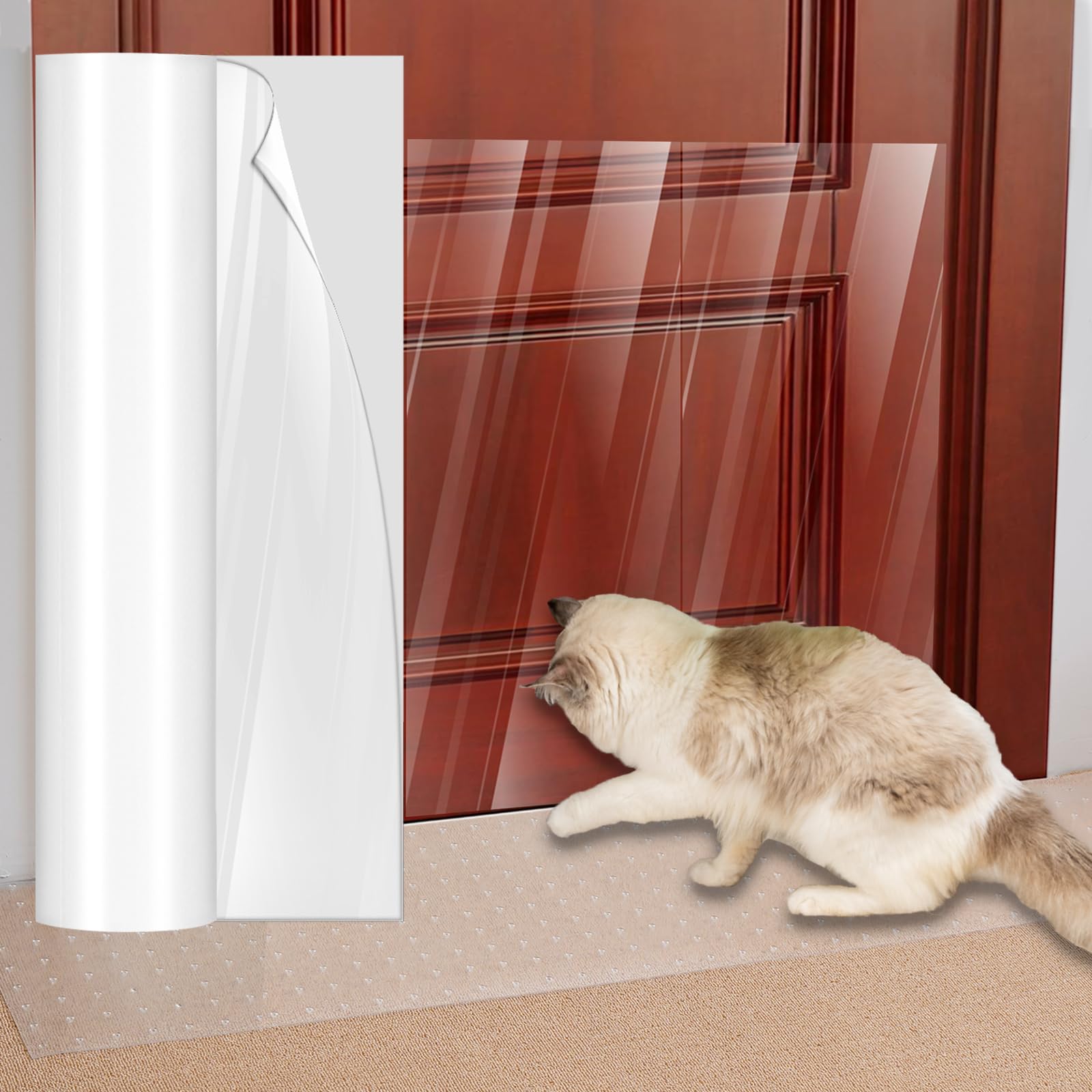 Uross Cat Carpet Protector for Doorway&Door Protectors from Cats Scratching Set- Cat Scratcher Carpet Protector, Carpet Protector for Pets Anti Scratch Under Door Pet Scratching Keeper Mat
