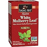 Bravo Tea Absolute White Mulberry Leaf Herbal Tea Caffeine Free, 20 Tea Bags