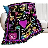 Teacher Blanket, Art Teacher Throw Blanket, Education Blankets, Retirement Gifts, Teachers Stuff Fleece Flannel Plush for Women Men Boys Girls Lover Soft Bedding for Sofa Bed Office Home Decor 50"X40"