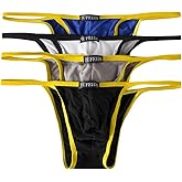YUFEIDA Men's Modal Comfortable G-string Thongs Sexy Low Rise Bikini Briefs Underwear