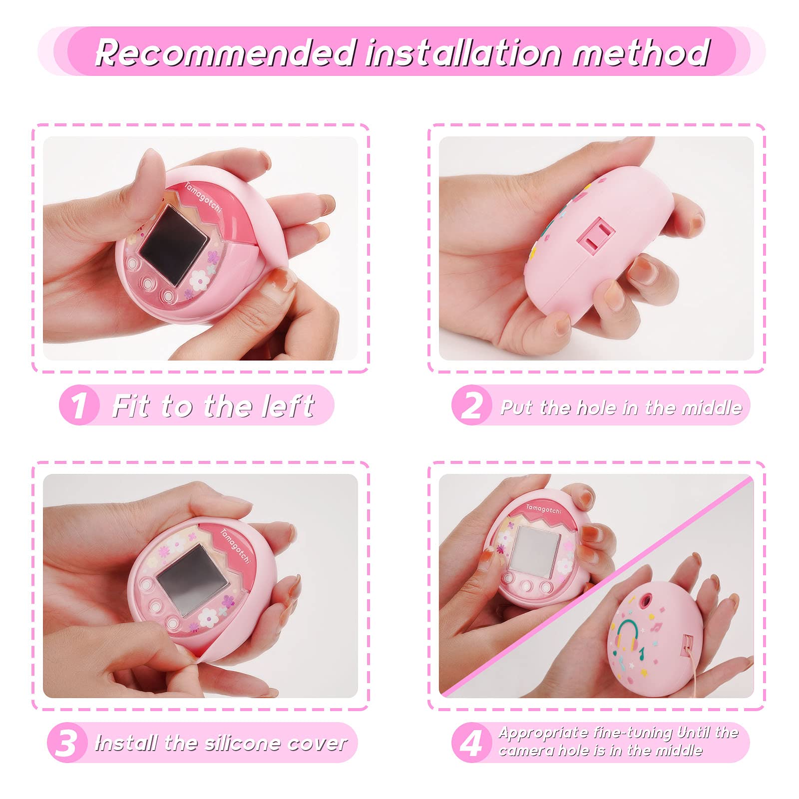 MGZNMTY Travel Carrying Case and Silicone Cover for Tamagotchi Pix Digital Pet Interactive Virtual Toy, Protective Storage Holder for Electronic Gadgets Toys for Kids (Pink)