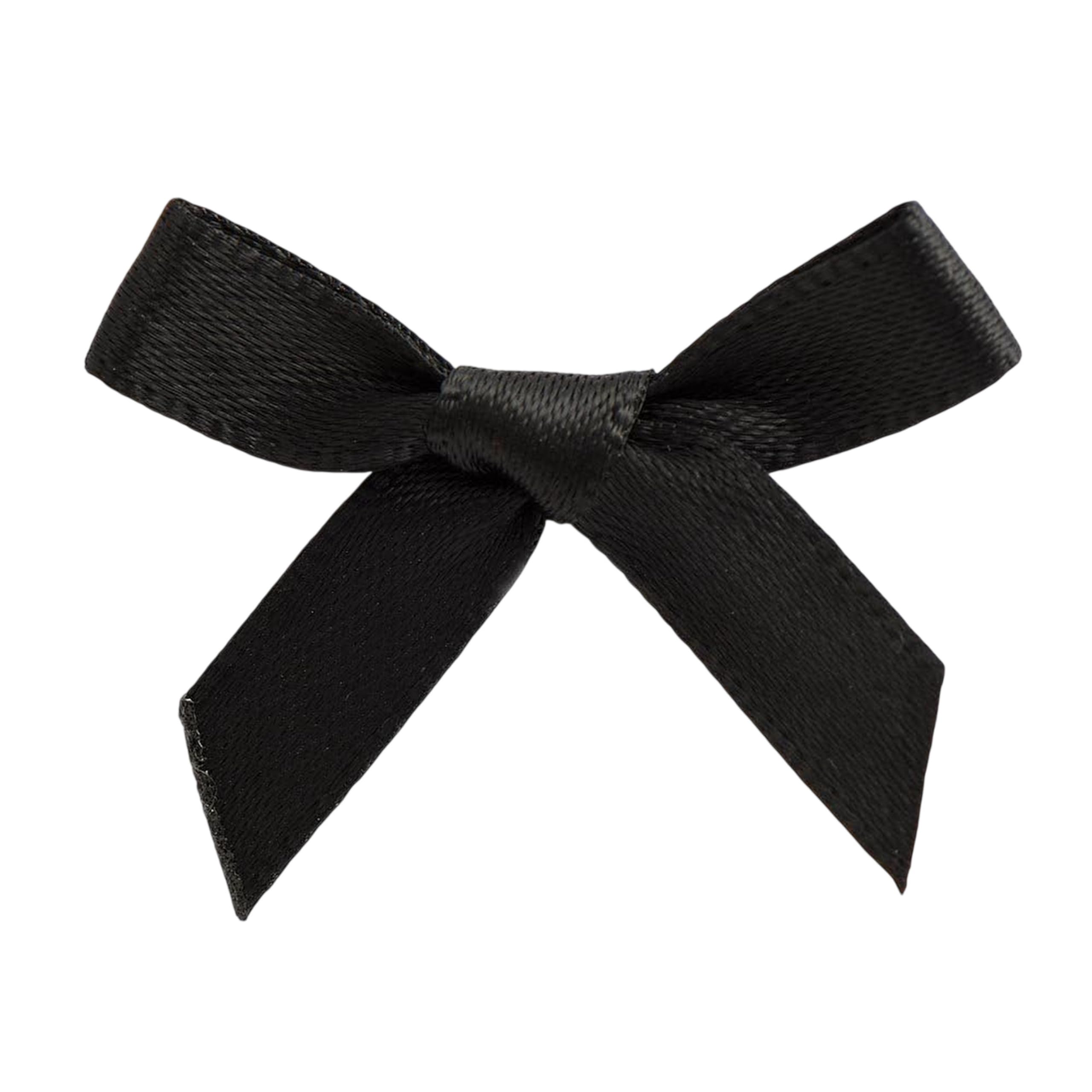Italian Options Mini Satin Ribbon Bows, Small Bow Decorations for Crafts, Gifts, Hampers, Hair Bow, Wedding Stationery, Floristry, Christmas, Cakes, Crafting, Black, 100 Pack, 3 cm — image 1