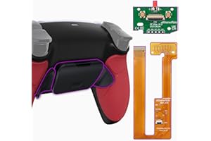 eXtremeRate Red Rubberized Grip Programable Rise Remap Kit for PS5 Controller BDM-030 040 050, Upgrade Board & Redesigned Black Back Shell & Back Buttons for PS5 Controller - Controller NOT Included