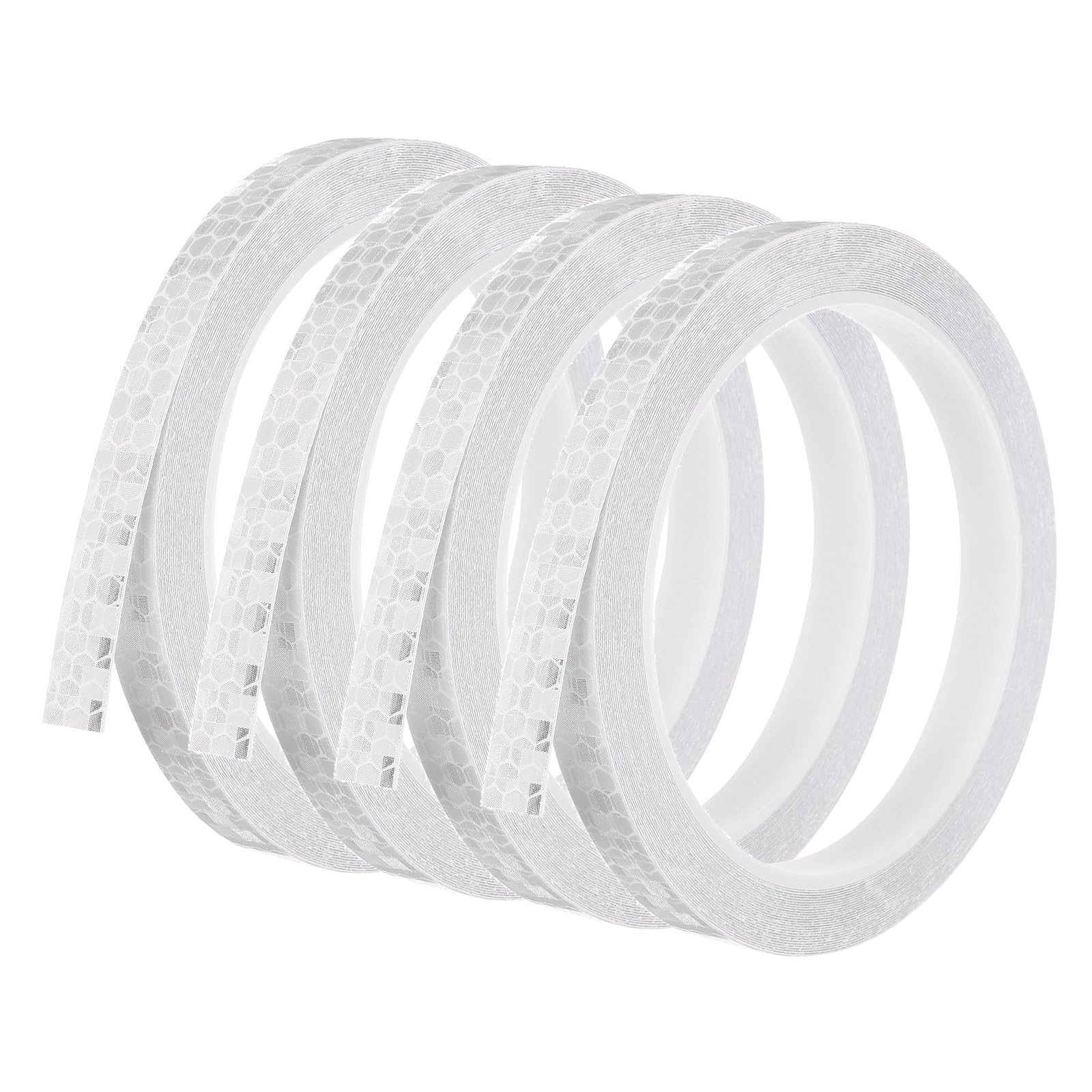 PATIKIL 0.3" x 26 FT Reflective Tape, 4 Pack Night High Visibility Waterproof Warning Safety Tape Outdoor Reflectors for Cars Bikes Motorcycles Trucks Trailers, White