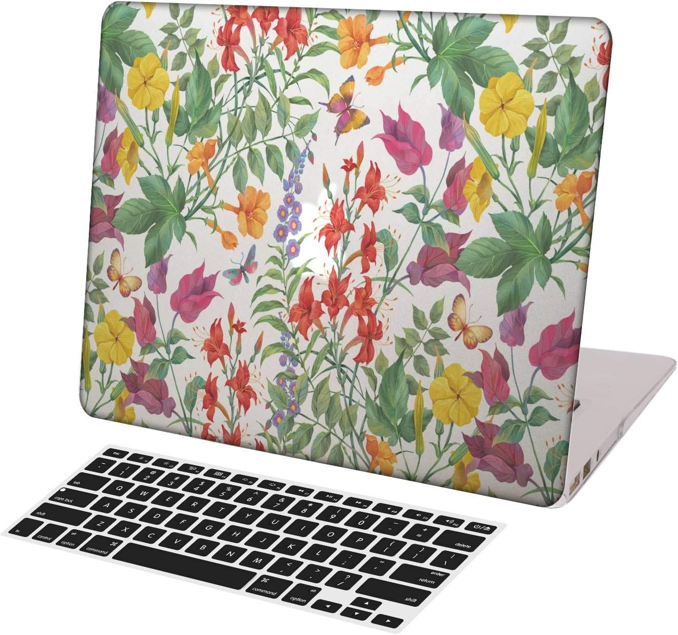 KSK KAISHEK Matte Transparent Laptop Case for Old MacBook Pro 15 inch(2012-2015 Release,Retina Display,No Touch Bar) Model:A1398,Ultra Slim Light Hard Shell Keyboard Cover,Yellow and Red Flowers