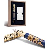 ARTEX x National Palace Museum Gold Lotus Fountain Pen Gift Set | Luxury fountain pen crafted from solid metal with German SCHMIDT fine nib,gift-ready box,cartridge and converter included
