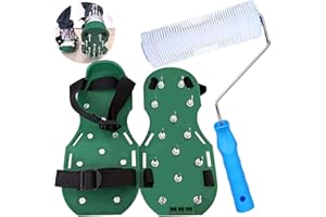 DBYANAN 9 Inch Screed Spiked Roller Self Leveling Concrete Roller Epoxy Roller Spike Shoes for Epoxy Flooring Cement Floor Leveling Tools Screed Compound Roller