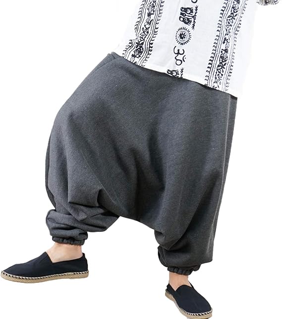 Amazon 裏起毛 サルエルパンツ アラジンパンツ フリース スウェット 暖かい 冬 レディース メンズ ユニセックス フリーサイズ 大きめ 無地 ロングパンツ 通販