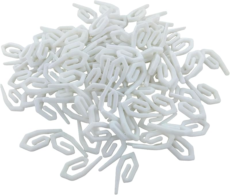 Merriway BH04576 White Nylon Curtain Hooks 100 Pack Heavy Duty Pencil Pleat
