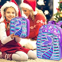 3PCS Mermaid Backpack for Girls, 16" Sequin