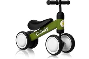Cubuly Green Baby Balance Bike for 1-3 Year Old Boy Girl Gifts, 12-36 Month Toddler Balance Bike, No Pedal Soft Seat First Ride on Toys for Toddler 1-3- Easy to Assemble- Video Guide Included