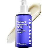 iRestore Vitamin C Brightening Serum – Anti Aging Face Serum with 15% Ascorbic Acid, Vitamin E, Ferulic Acid, Peptide Complex & Hyaluronic Acid (Pack of 1)