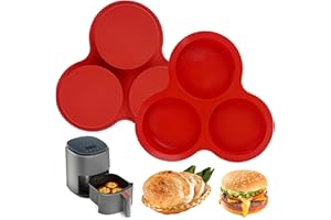 HNGWLYN Air Fryer Silicone Egg Molds 2 Pack 4 Inc Jumbo Round Muffin Pan Nonstick Silicone Baking Mold for Egg Bite Muffins T