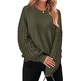 PRETTYGARDEN Womens Fall Sweaters 2025 Cable Knit Long Sleeve Crewneck Casual Chunky Pullover Oversized Sweater Outfits