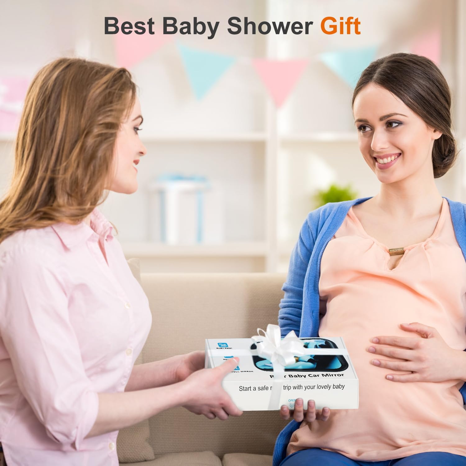 Anatec Baby Car Mirror, Rear Facing Car Seat Mirror for Infant Newborn with Hook Clip Design, Non-Shaking Wide Crystal View Shatterproof Crash Tested Adjustable