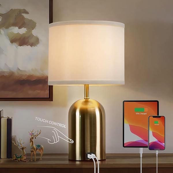 GYROVU BEDSIDE LAMP WITH USB PORT, TOUCH CONTROL...