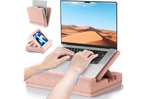 Lap Desk with Cushion, Computer Laptop Desk for Couch, Bed, Car, Adjustable Computer Pillow Stand As Carrying Case for up to 