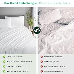 Shilucheng Tencel Sheets 4 Piece, 100% Eucalyptus