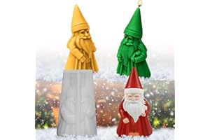 ZQYSING Christmas Candle Molds for Candle Making, 3D Santa Claus Silicone Molds for Candles Wax Soap Plaster Epoxy Resin Craft Casting Xmas Home Decor Handmade Gift