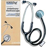 Good Harbor Clinical IV Professional Single Head Veterinary Stethoscope | For Vet Techs &amp; Students, Dogs Cats Horses &amp; Livestock, Zinc Alloy Chest Piece, Anti-Cooling Ring, Name Tag Included
