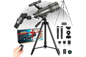 NACATIN Telescope for Kids & Adults, 70mm Aperture 300mm Portable Refractor Telescope with 3 Eyepieces & Christmas Stickers -