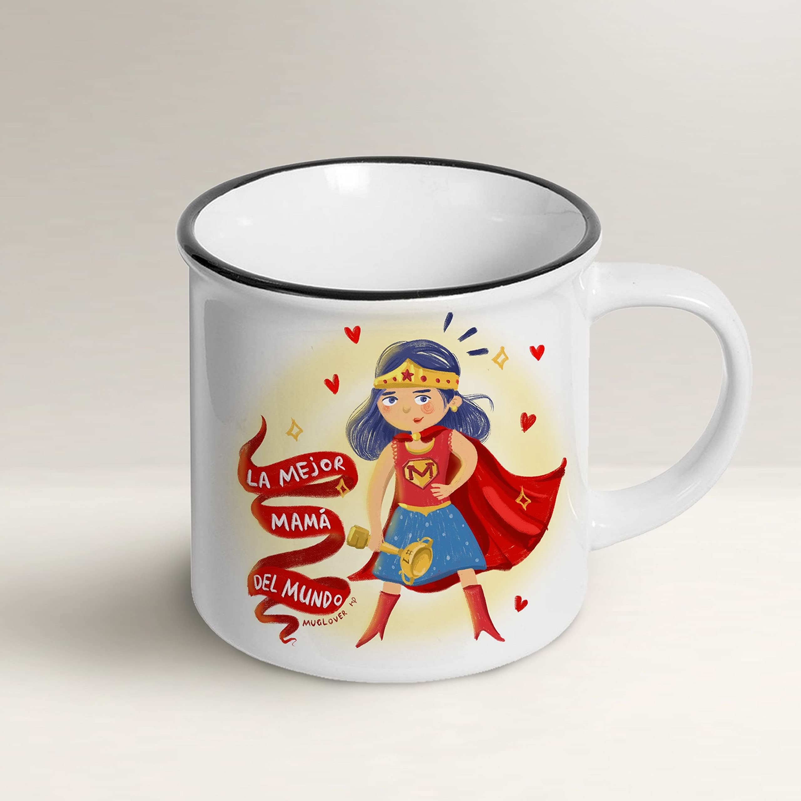 Mug Lover - La Mejor Mamá del Mundo - (ESPAÑOL) - Gift idea taza, tarjeta de felicitación con sobre y bolsita de organza
