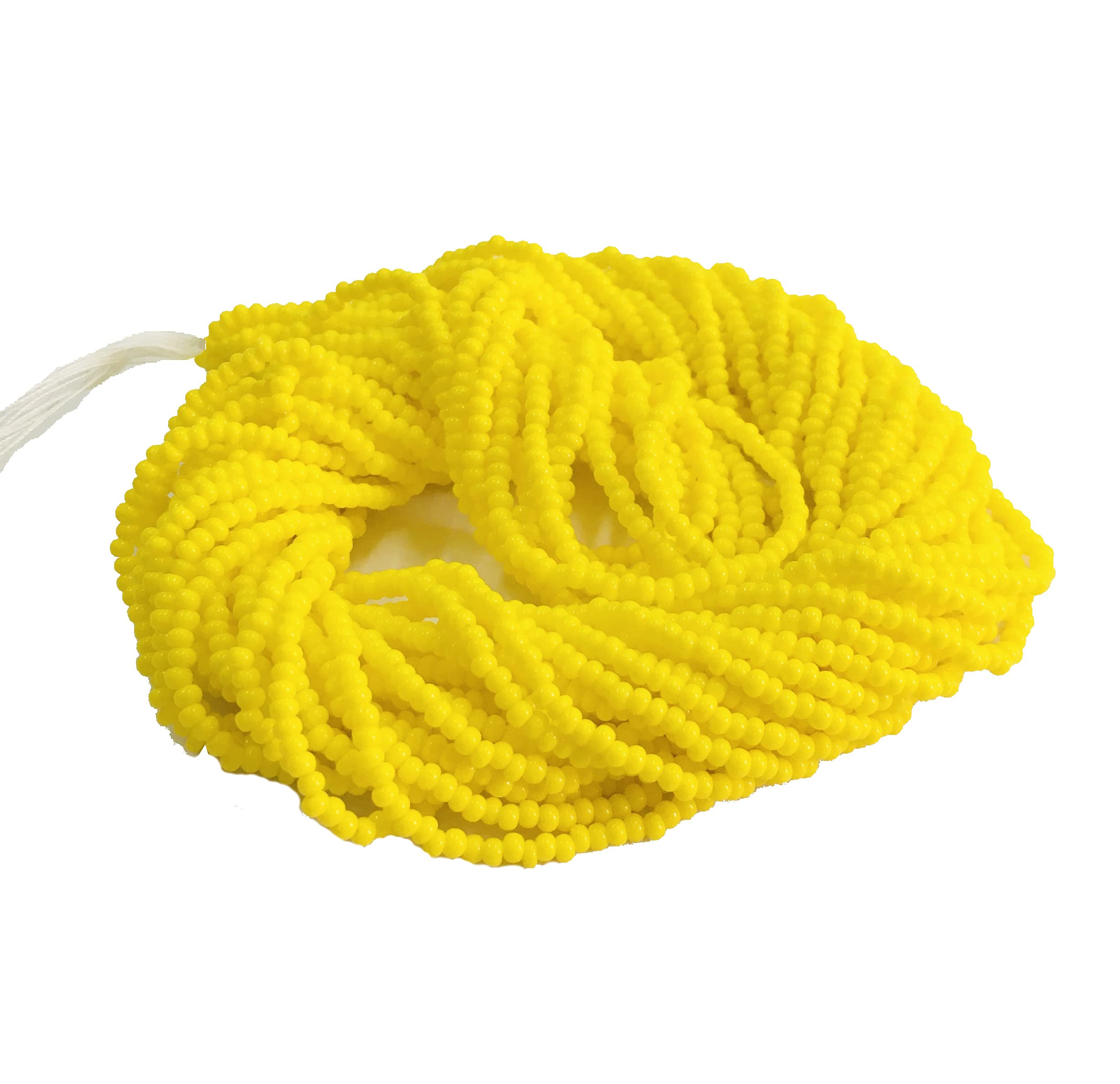 Perlin Seed Beads 2 mm Preciosa Ornela Czech 9000 Pieces CZ Glass Beads 11/0 24 on Multiple Strands (Yellow Opaque) — image 1