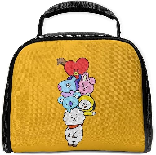 Amazon Bt21 1 男女兼用 おしゃれ 手提げ 保温バッグ 大容量 保温 手提げお弁当箱 ファスナー付き 食品収納 お弁当バッグ 軽量 高級 断熱 保冷ランチバッグ 通勤 弁当袋 ランチボックス 保冷バッグ シューズ バッグ