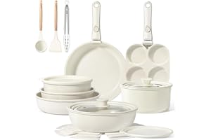 GiPP Ceramic Pots and Pans Set Non Stick, Nonstick Detachable Handle Cookware Sets, Healthy Non Toxic PFAS PFOA & PTFE Free, 