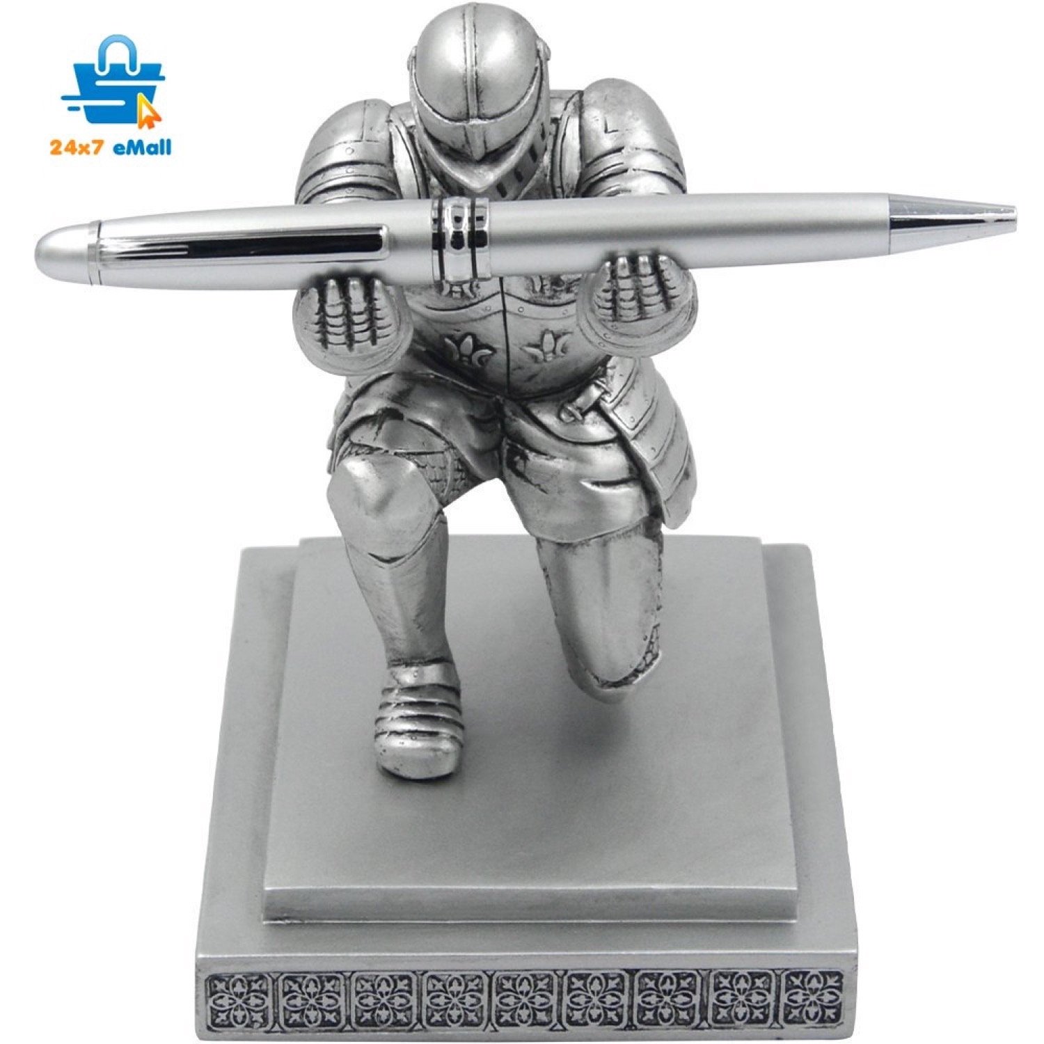 Unique Executive Knight Pen Holder/Stand (Crusade Silver) Amazon.in
