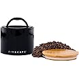 AirScape Planetary Design Ceramic Coffee Storage Canister Patented Airtight Lid Preserve Food Freshness Bamboo (Small Black)