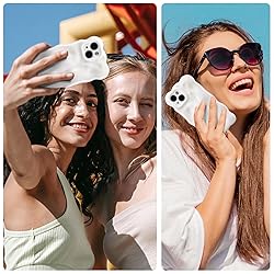UEEBAI Ripple Case for iPhone 14, Cute Silver Cover