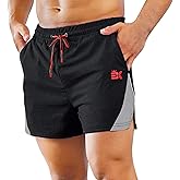 BROKIG Men's 4" Fitted Gym Workout Shorts Breathable Quick Dry Lifting Athletic Running Shorts with Pockets Comfy Casual