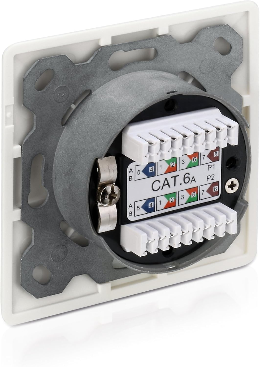 PureLink MCA200 CAT.6a Flush-Mounted Network Socket 2x RJ45 Socket White, 1 Dose - Image 4