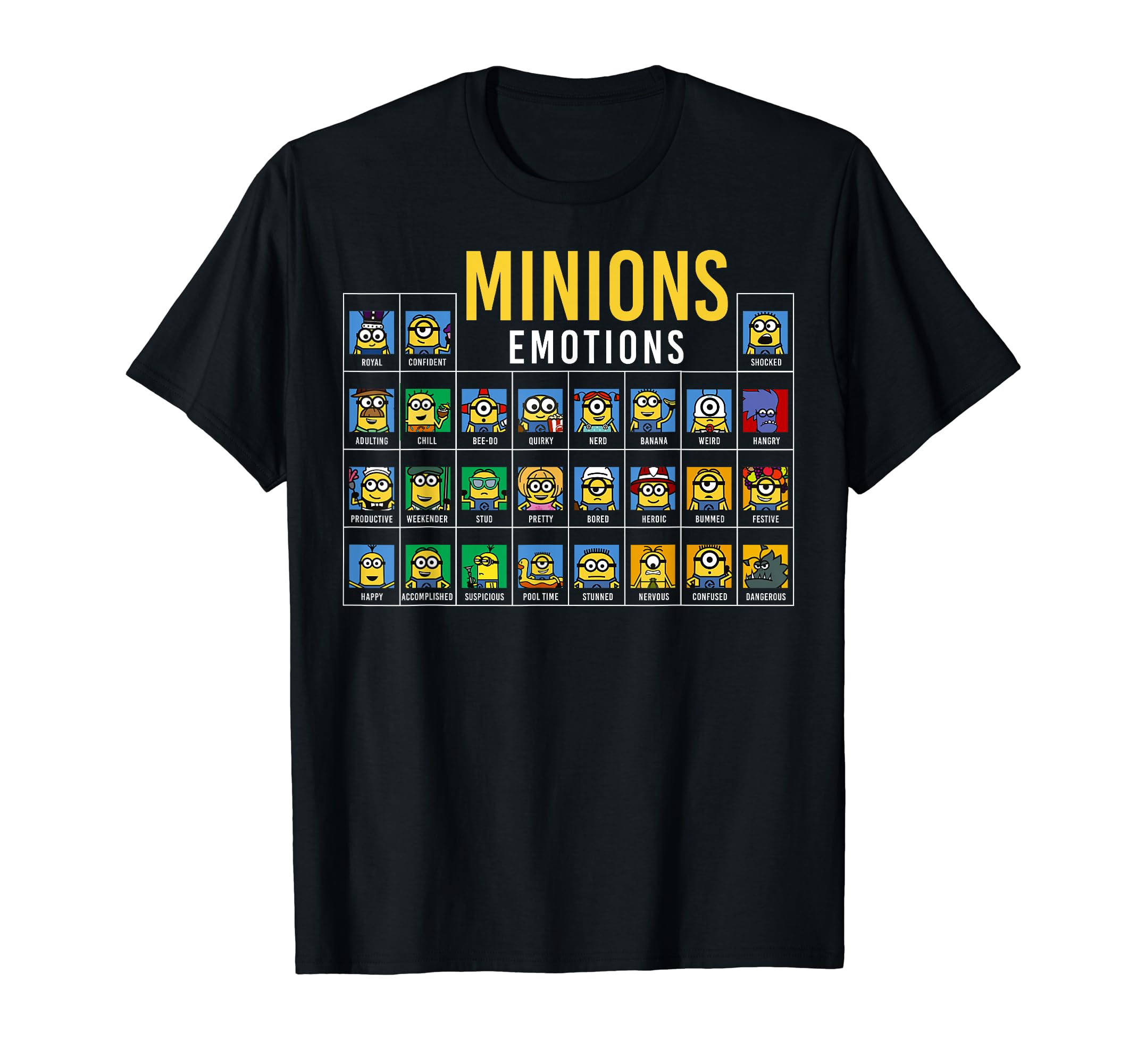 Despicable Me Minions Periodic Table Of Minions Graphic Tee T-Shirt