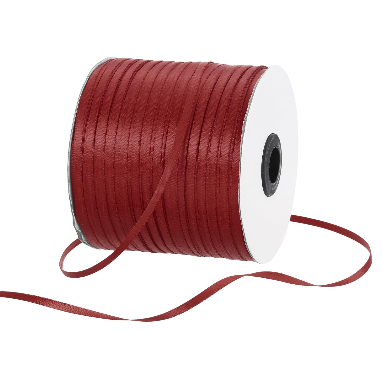 Rebower 3mm Satin Ribbon 460m Thick Double Face Grosgrain Silk Ribbon, [for Gift Wrapping, Hair Bows, Wedding, Cake, Flower] - 500 Yard/1500ft/ Burgundy Red