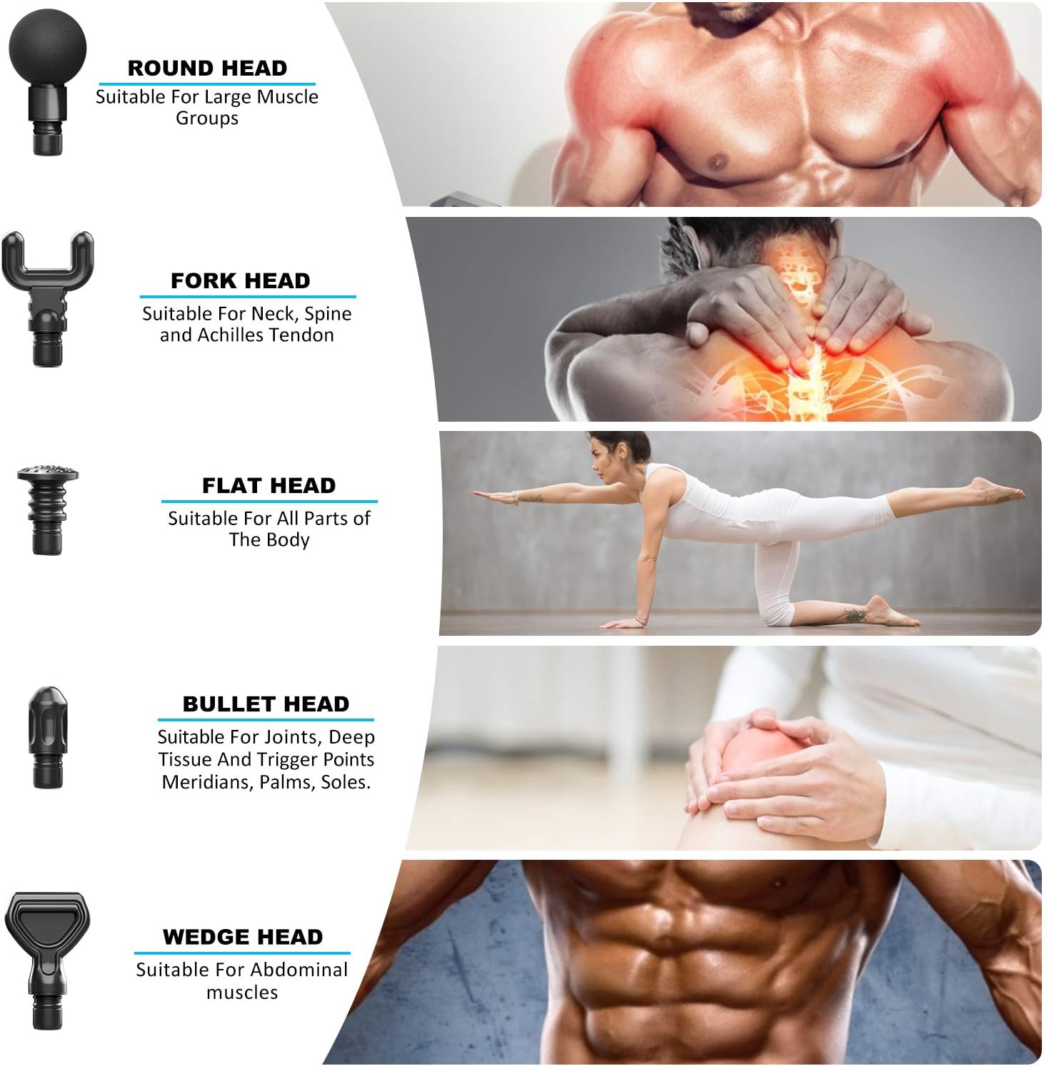 Muscle Massage Gun, FITINDEX Powerful Percussion Massage Gun Deep Tissue, Up to 20 Speeds Handheld Muscle Massager Gun Electric for Athletes: Health & Personal Care